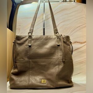 Kooba Everett Taupe‎ Leather Tote Bag Large